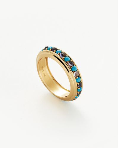 Hot Rox Gemstone Stacking Ring | 18ct Gold Vermeil/Turquoise & Iolite - Missoma - Modalova