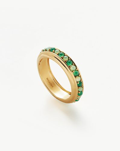 Hot Rox Gemstone Stacking Ring | 18ct Gold Vermeil/Green Onyx & Chalcedony - Missoma - Modalova