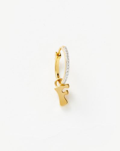 Initial Single Charm Hoop Earring - Initial F | 18ct Gold Vermeil - Missoma - Modalova