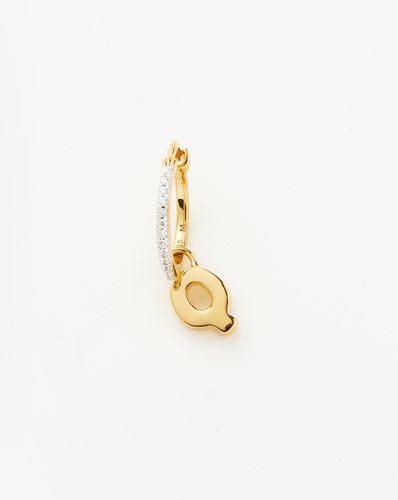 Initial Single Charm Hoop Earring - Initial Q | 18ct Gold Vermeil - Missoma - Modalova