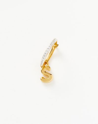 Initial Single Charm Hoop Earring - Initial S | 18ct Gold Vermeil - Missoma - Modalova