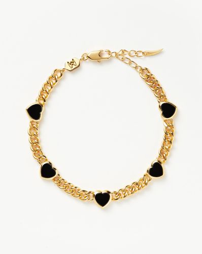 Jelly Heart Gemstone Charm Bracelet | 18ct Gold Plated/Black Onyx - Missoma - Modalova