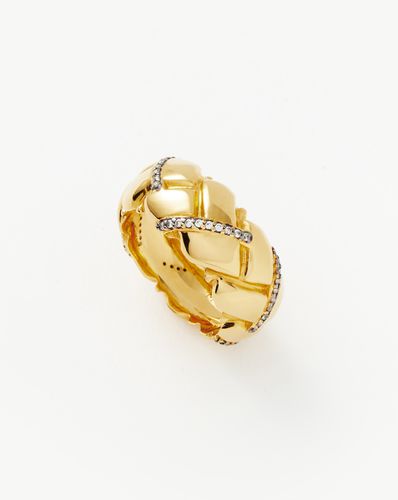 Lucy Williams Chunky Pavé Waffle Ring | 18ct Gold Plated/Cubic Zirconia - Missoma - Modalova