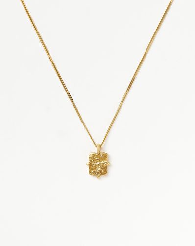 Lucy Williams Engravable Beaded Square Coin Pendant Necklace | 18ct Gold Vermeil - Missoma - Modalova