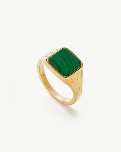 Lucy Williams Square Signet Ring | 18ct Gold Vermeil/Malachite - Missoma - Modalova