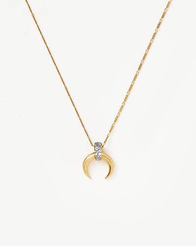 Lucy Williams Pavé Horn Pendant Necklace | 18ct Gold Vermeil/Cubic Zirconia - Missoma - Modalova