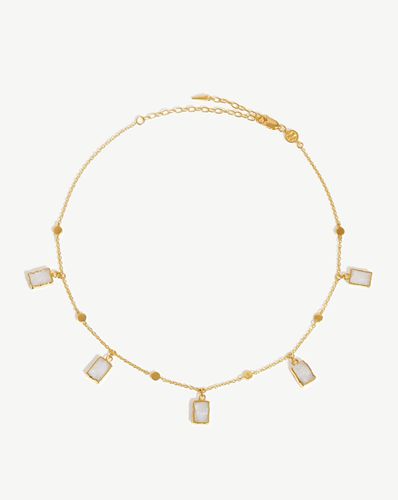 Lena Charm Choker | 18ct Gold Plated/Rainbow Moonstone - Missoma - Modalova