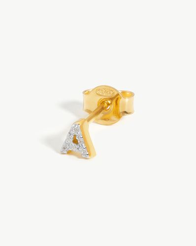 Pave Initial Single Stud Earring - Initial A | 18ct Gold Vermeil/Cubic Zirconia - Missoma - Modalova