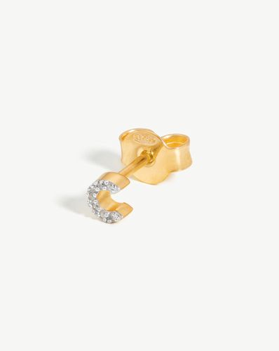 Pave Initial Single Stud Earring - Initial C | 18ct Gold Vermeil/Cubic Zirconia - Missoma - Modalova