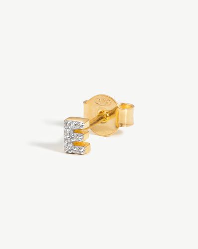 Pave Initial Single Stud Earring - Initial E | 18ct Gold Vermeil/Cubic Zirconia - Missoma - Modalova