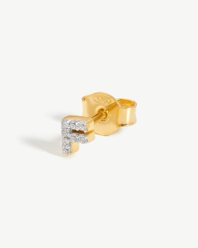 Pave Initial Single Stud Earring - Initial F | 18ct Gold Vermeil/Cubic Zirconia - Missoma - Modalova