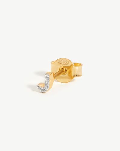 Pave Initial Single Stud Earring - Initial J | 18ct Gold Vermeil/Cubic Zirconia - Missoma - Modalova