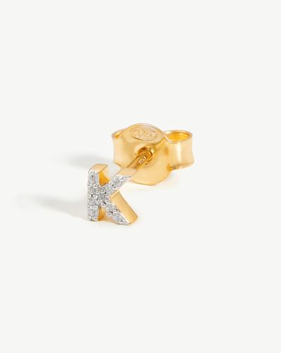 Pave Initial Single Stud Earring - Initial K | 18ct Gold Vermeil/Cubic Zirconia - Missoma - Modalova