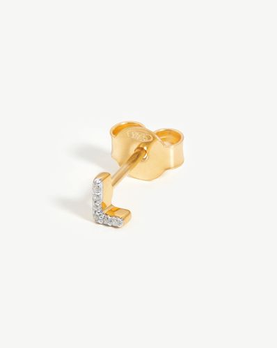 Pave Initial Single Stud Earring - Initial L | 18ct Gold Vermeil/Cubic Zirconia - Missoma - Modalova