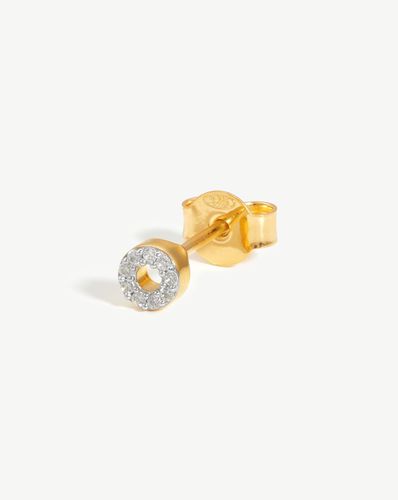 Pave Initial Single Stud Earring - Initial O | 18ct Gold Vermeil/Cubic Zirconia - Missoma - Modalova