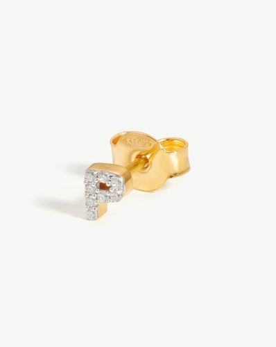 Pave Initial Single Stud Earring - Initial P | 18ct Gold Vermeil/Cubic Zirconia - Missoma - Modalova