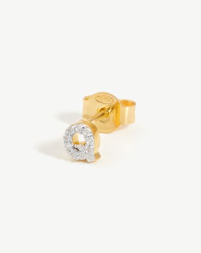 Pave Initial Single Stud Earring - Initial Q | 18ct Gold Vermeil/Cubic Zirconia - Missoma - Modalova