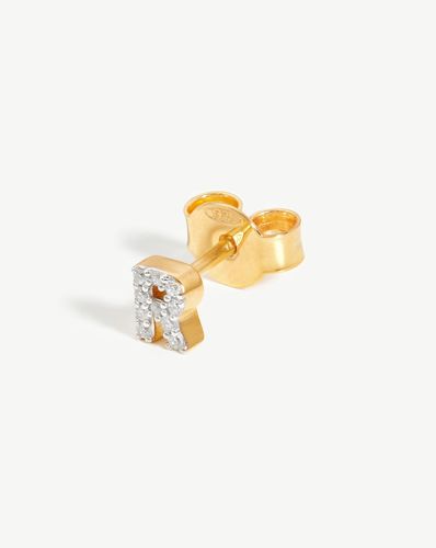 Pave Initial Single Stud Earring - Initial R | 18ct Gold Vermeil/Cubic Zirconia - Missoma - Modalova