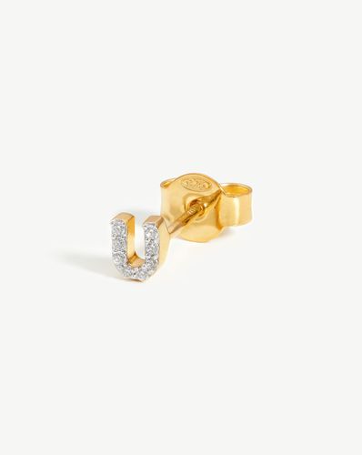 Pave Initial Single Stud Earring - Initial U | 18ct Gold Vermeil/Cubic Zirconia - Missoma - Modalova