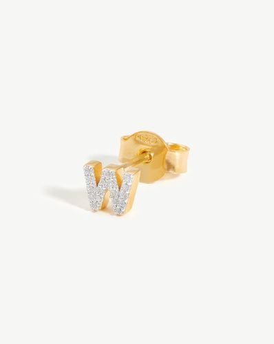 Pave Initial Single Stud Earring - Initial W | 18ct Gold Vermeil/Cubic Zirconia - Missoma - Modalova