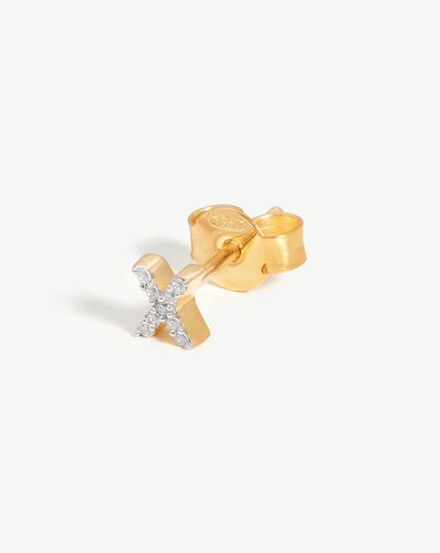 Pave Initial Single Stud Earring - Initial X | 18ct Gold Vermeil/Cubic Zirconia - Missoma - Modalova