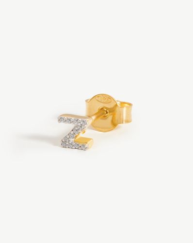 Pave Initial Single Stud Earring - Initial Z | 18ct Gold Vermeil/Cubic Zirconia - Missoma - Modalova