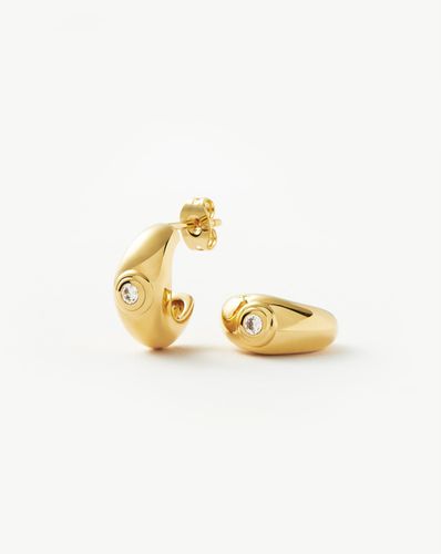 Stone Dome Mini Hoop Earrings | 18ct Gold Plated/Cubic Zirconia - Missoma - Modalova