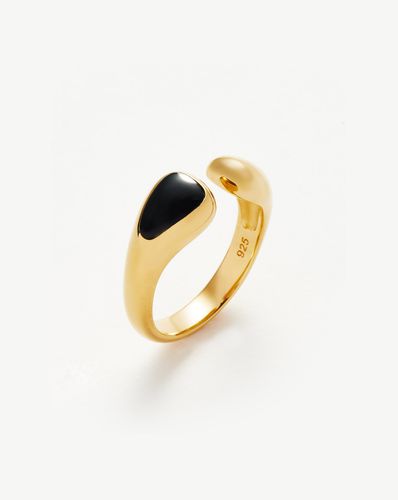 Savi Sculptural Black Onyx Open Ring | 18ct Gold Vermeil/Black Onyx - Missoma - Modalova