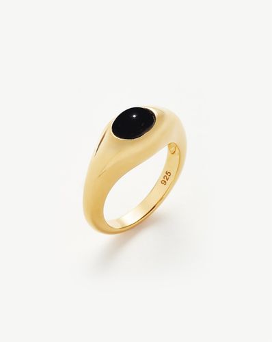 Savi Sculptural Gemstone Stacking Ring | 18ct Gold Vermeil/Black Onyx - Missoma - Modalova