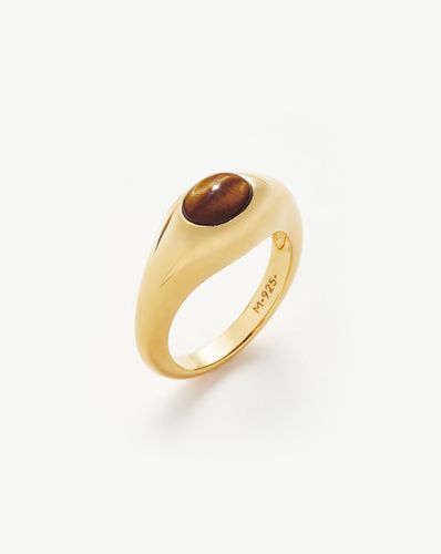 Savi Sculptural Gemstone Stacking Ring | 18ct Gold Vermeil/Tigers Eye - Missoma - Modalova