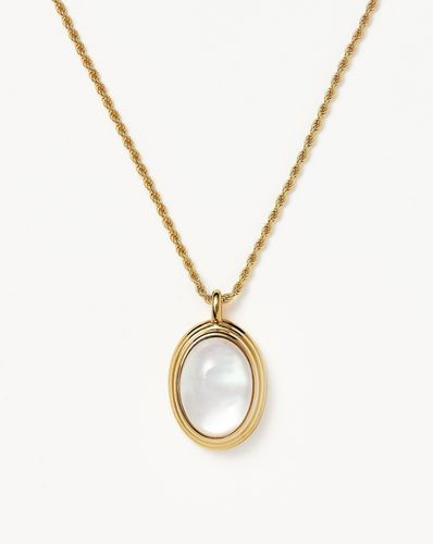 Savi Ridge Oval Gemstone Pendant Necklace - Missoma - Modalova