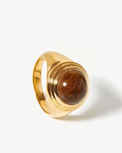 Sphere Ridge Ring | 18ct Gold Plated/Tigers Eye - Missoma - Modalova