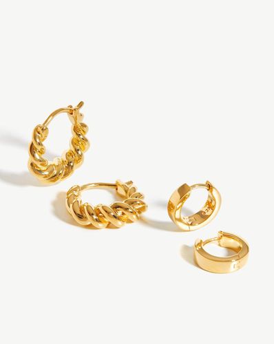 Twisted & Chubby Huggies Earring Set | 18ct Gold Vermeil - Missoma - Modalova