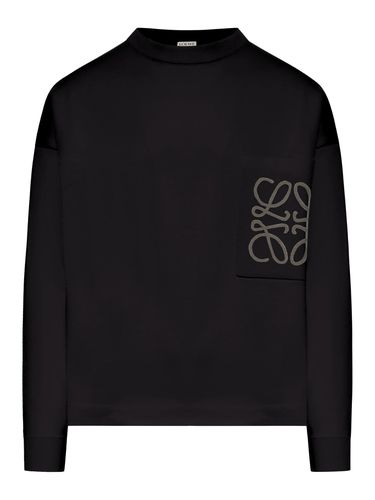 COTTON BLEND SWEATER WITH ANAGRAM - Man - Loewe - Modalova