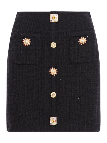 Miniskirt with jewel buttons - - Woman - Self-portrait - Modalova