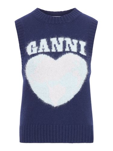 GRAPHIC SOFT WOOL MIX VEST - Woman - Ganni - Modalova