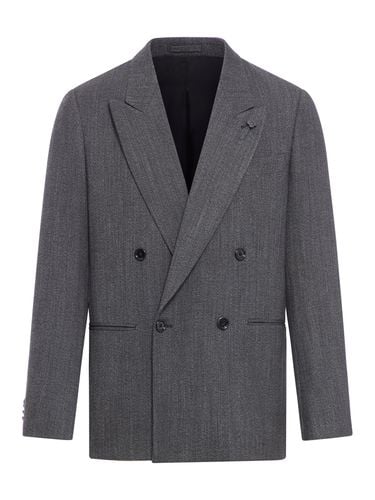 Double-breasted jacket in wool blend - Man - Lardini - Modalova