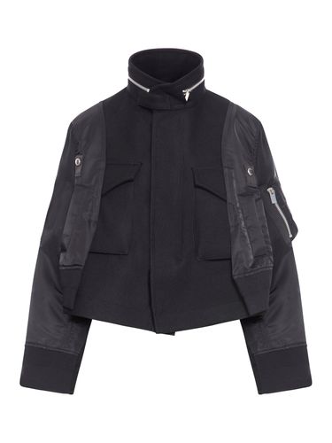 MELTON X NYLON WOOL TWILL JACKET - Woman - Sacai - Modalova