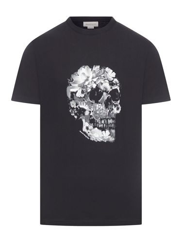 Wax Flower Skull cotton T-shirt - - Man - Mcqueen - Modalova