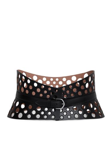 NEO BUSTIER BELT IN PERFORATED CALF LEATHER - - Woman - Alaia - Modalova