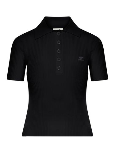 ICONIC RIB KNIT POLO SHIRT - Woman - Courreges - Modalova