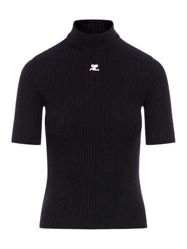 REEDITION SHORT SLEEVES RIB KNIT SWEATER - Woman - Courreges - Modalova