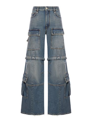 WOMEN`S FLARED CARGO PANTS IN BLUE - Woman - Balenciaga - Modalova