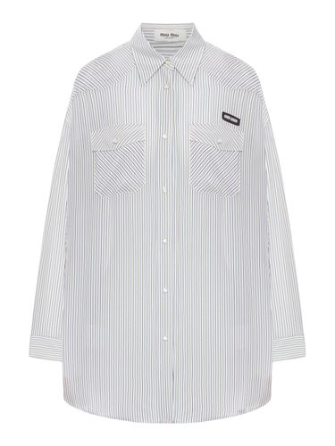STRIPED POPLIN SHIRT - Woman - Miu Miu - Modalova