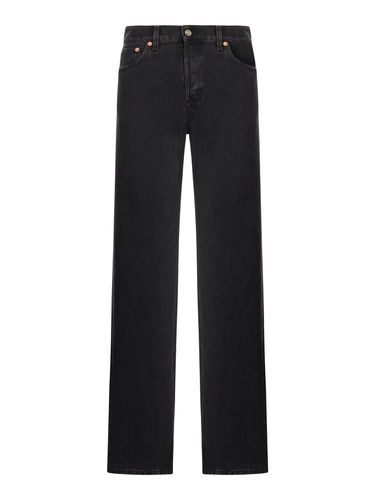 STRAIGHT DENIM PANT WITH LASER DETAIL - Woman - Gucci - Modalova