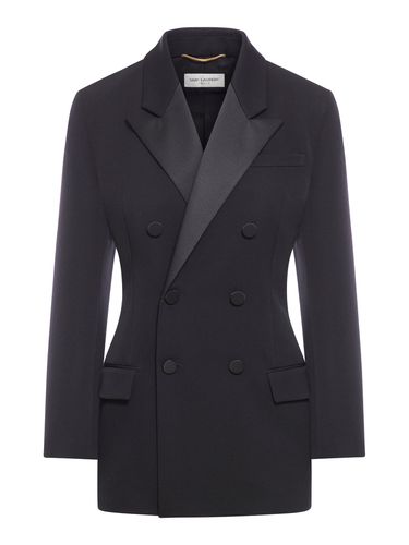 TUXEDO JACKET IN GRAIN DE POUDRE - Woman - Saint Laurent - Modalova