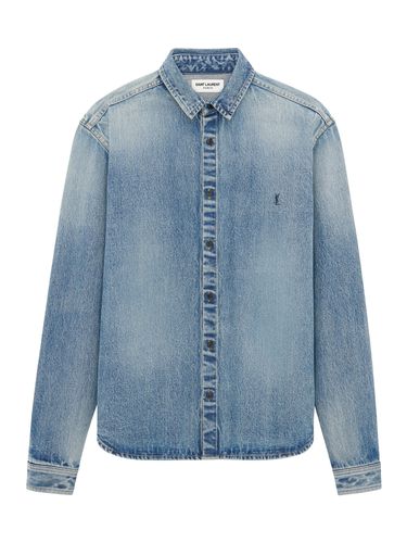 CASSANDRE SHIRT IN DENIM - Man - Saint Laurent - Modalova