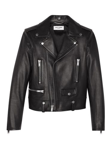 LEATHER MOTORCYCLE JACKET - Man - Saint Laurent - Modalova