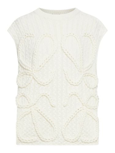 WOOL VEST WITH ANAGRAM EMBROIDERED IN KNITTED - Woman - Loewe - Modalova