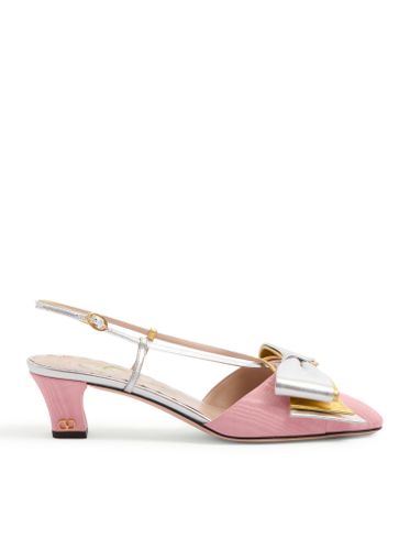 BOWOW SLINGBACK PUMPS IN MOIRÈ FABRIC 45MM - Woman - Valentino Garavani - Modalova